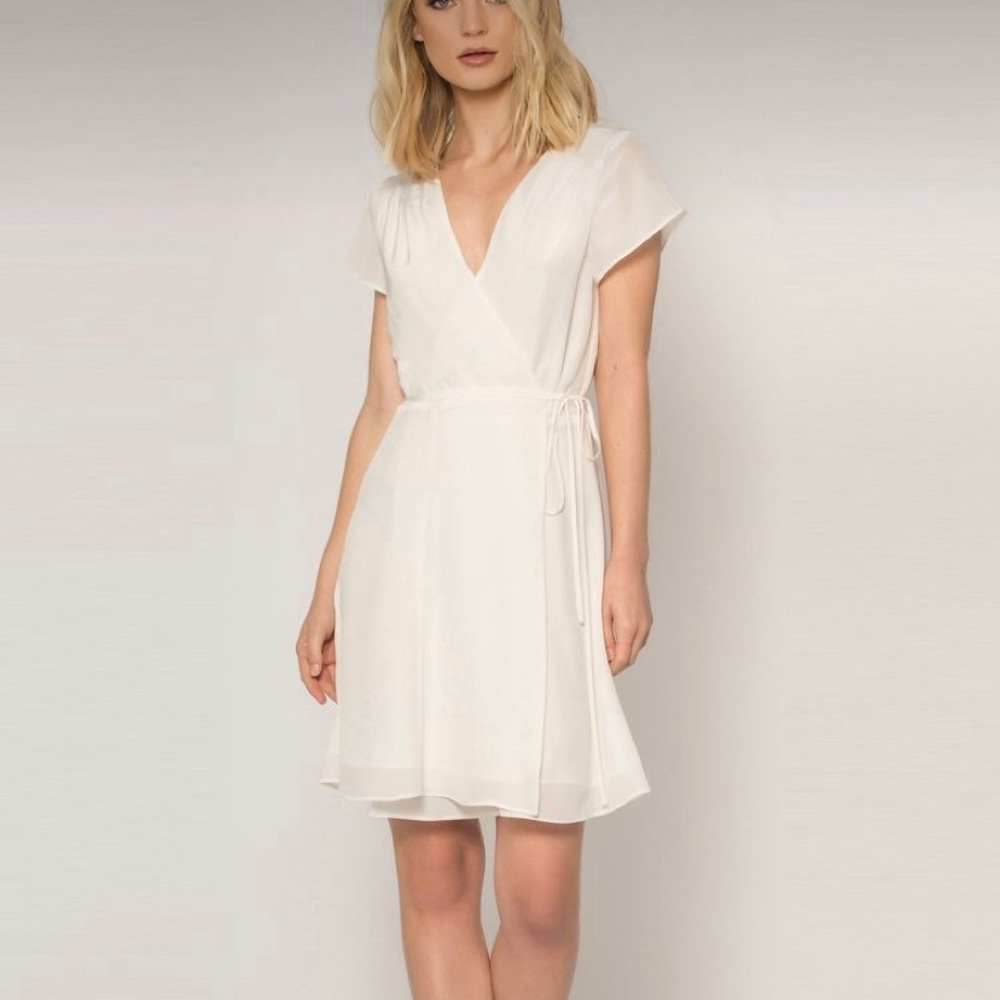 Medium ivory silk wrap dress - never worn